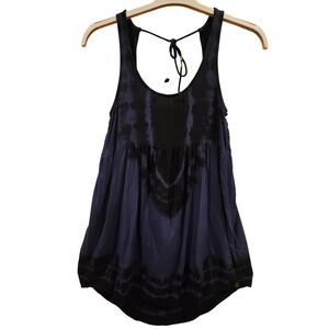 Roxy Women's Tie Dye Tank Mini Dress Viscose S Beach boho high low Y2,K